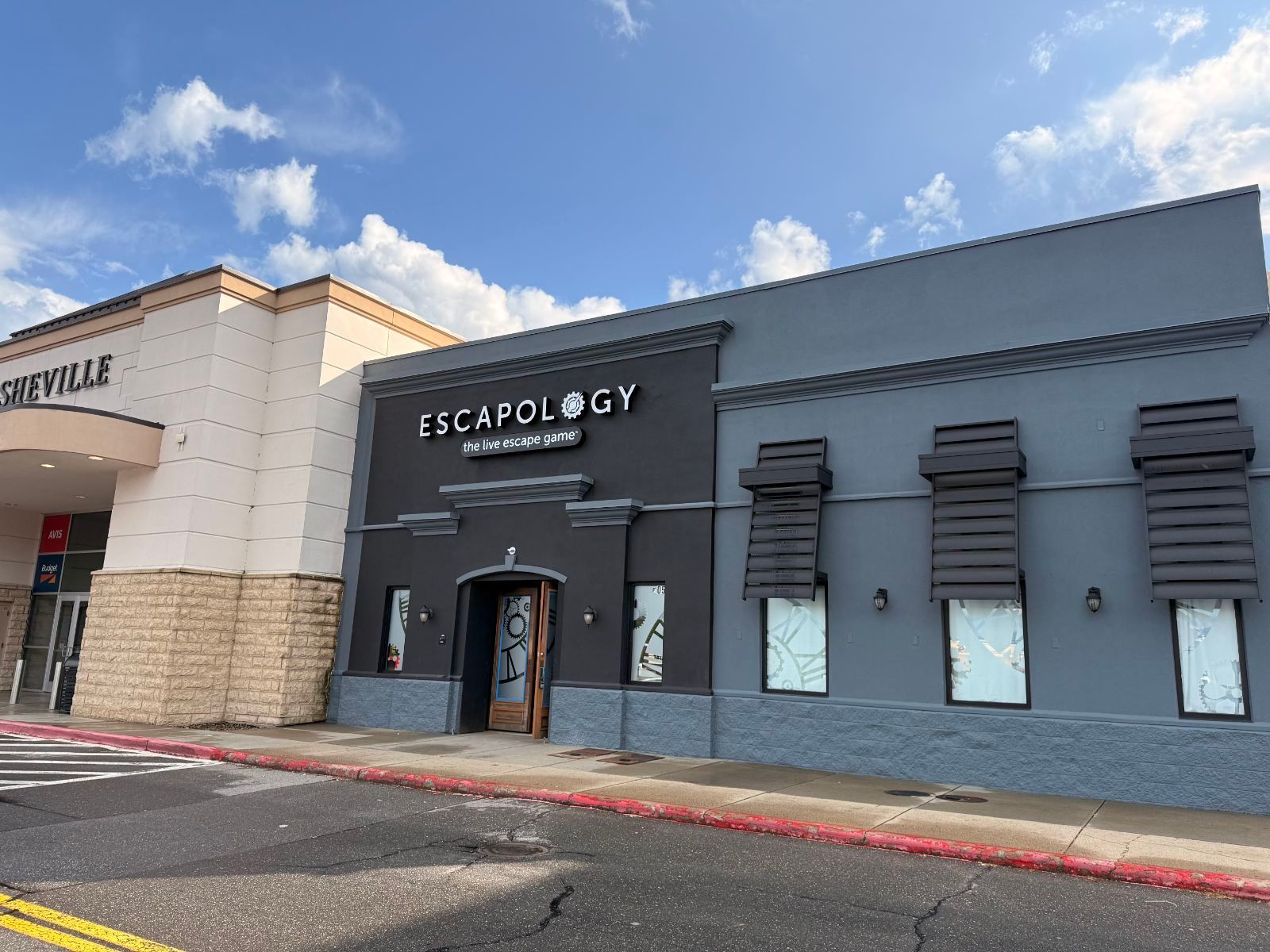 the storefront of Escapology Asheville