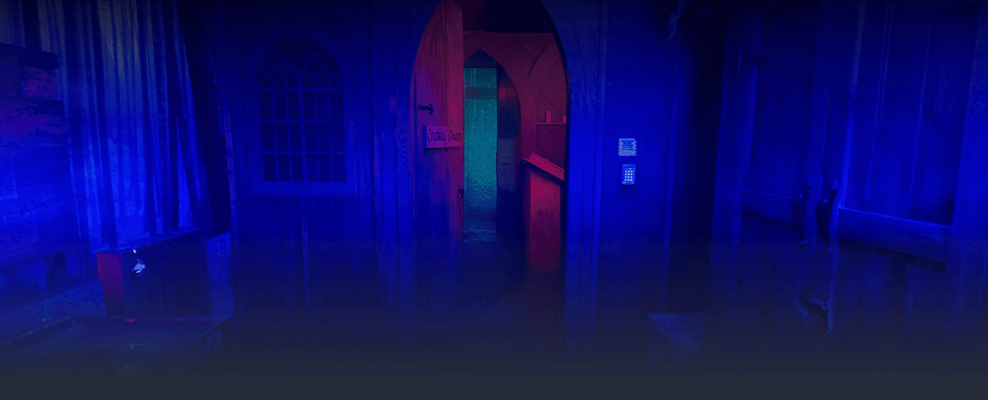 7 Deadly Sins Escape Rooms Room 1, with dark mood lighting