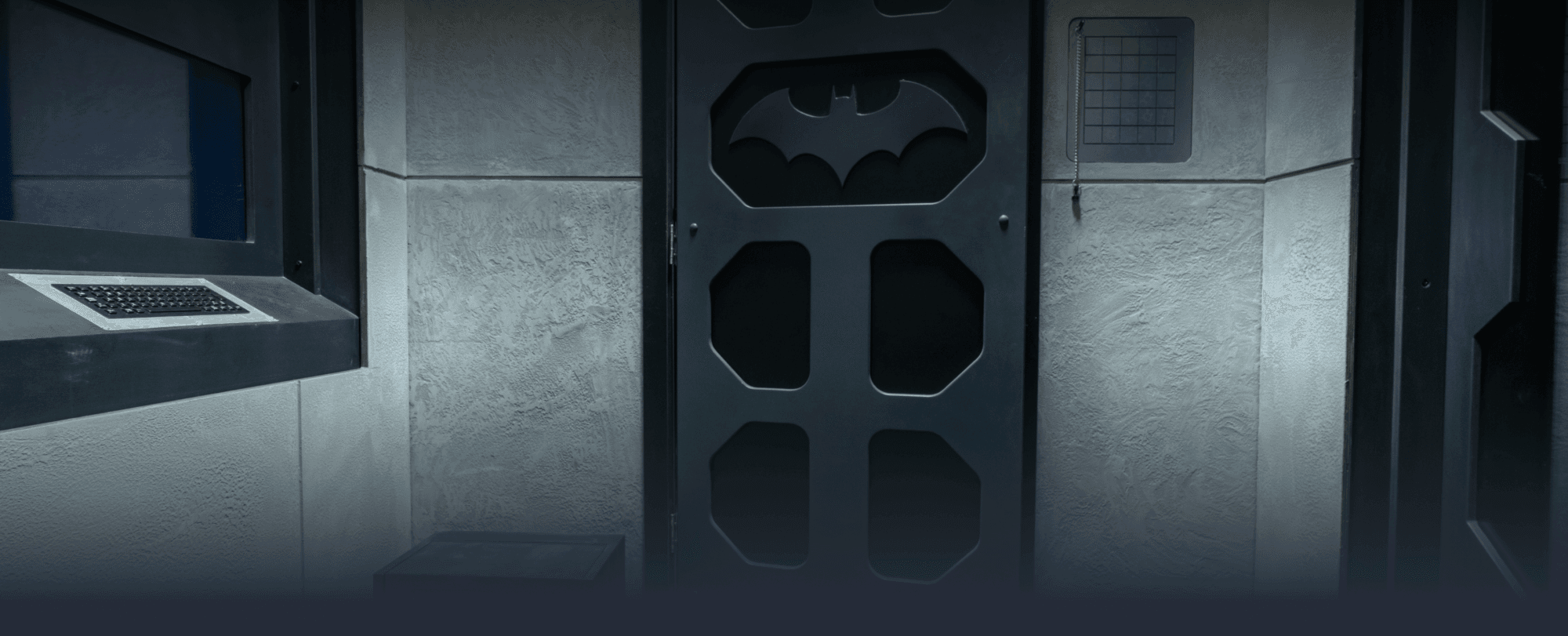 View of Batcave door in escape room 1