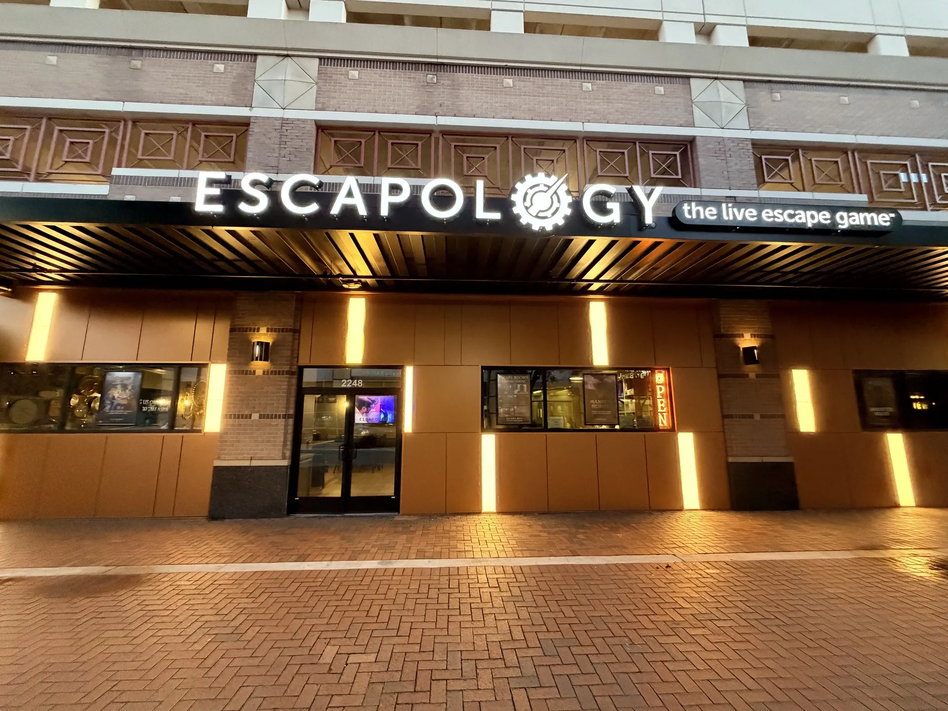 The storefront of Escapology Sugar Land Texas